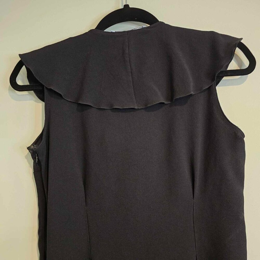 Vintage Prada Dress - Acetate Viscose - Ruffle Neckline Little Black Dress - Picture 4 of 14